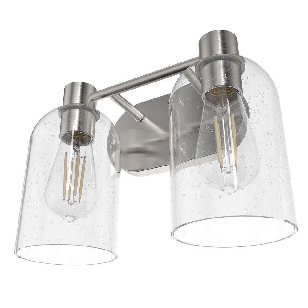 Hunter 19778 Brushed Nickel Lochemeade 2 Light Vanity Image 3