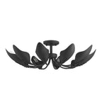 Hunter 48220 Matte Black Hunter Juneway Matte Black 10 Light Large Flush Mount Ceiling Light Fixture Image 1
