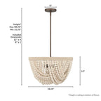 Hunter 48190 Matte Bronze Autumndale 4 Light Large Pendant Image 4