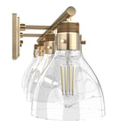 Hunter 48039 Alturas Gold Van Nuys Alturas Gold With Clear Glass 4 Light Vanity Wall Light Fixture Image 6