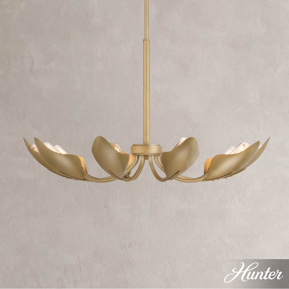 Hunter 48223 Luxe Gold Hunter Juneway Luxe Gold 10 Light Medium Chandelier Ceiling Light Fixture Image 8
