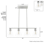 Hunter 48038 Brushed Nickel Van Nuys Brushed Nickel With Clear Glass 4 Light Chandelier Ceiling Light Fixture Image 4