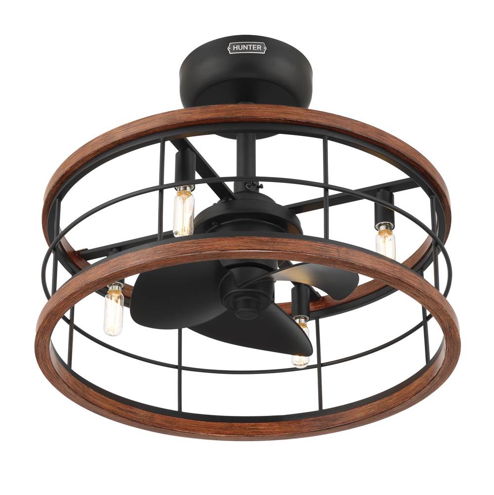 Hunter 50107 Matte Black 22 In Bridgette Fandelier - Matte Black Image 1