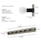 Hunter 13052 Brushed Iron,Barnwood Donelson Brushed Iron And Barnwood 7 Light Vanity Wall Light Fixture Image 3