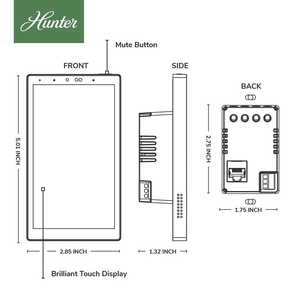 Hunter 99982 Fresh White Huntersmart Smart Wall Panel Image 4