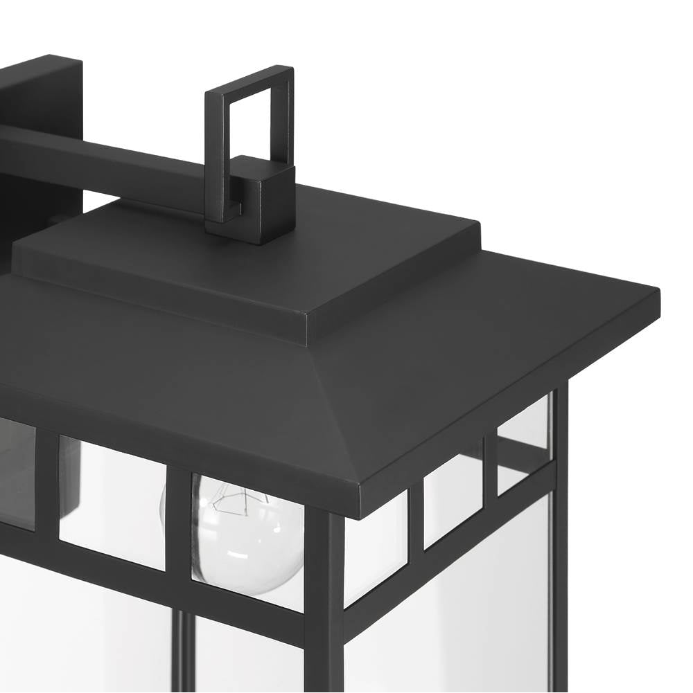 Hunter 46070 Matte Black Hunter Yancy House Matte Black With Clear Glass 1 Light Image 4
