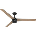 Hunter 52979 Matte Black 60 Inch Cassius Energy Star Matte Black Damp Rated Ceiling Fan And Wall Control Image 1