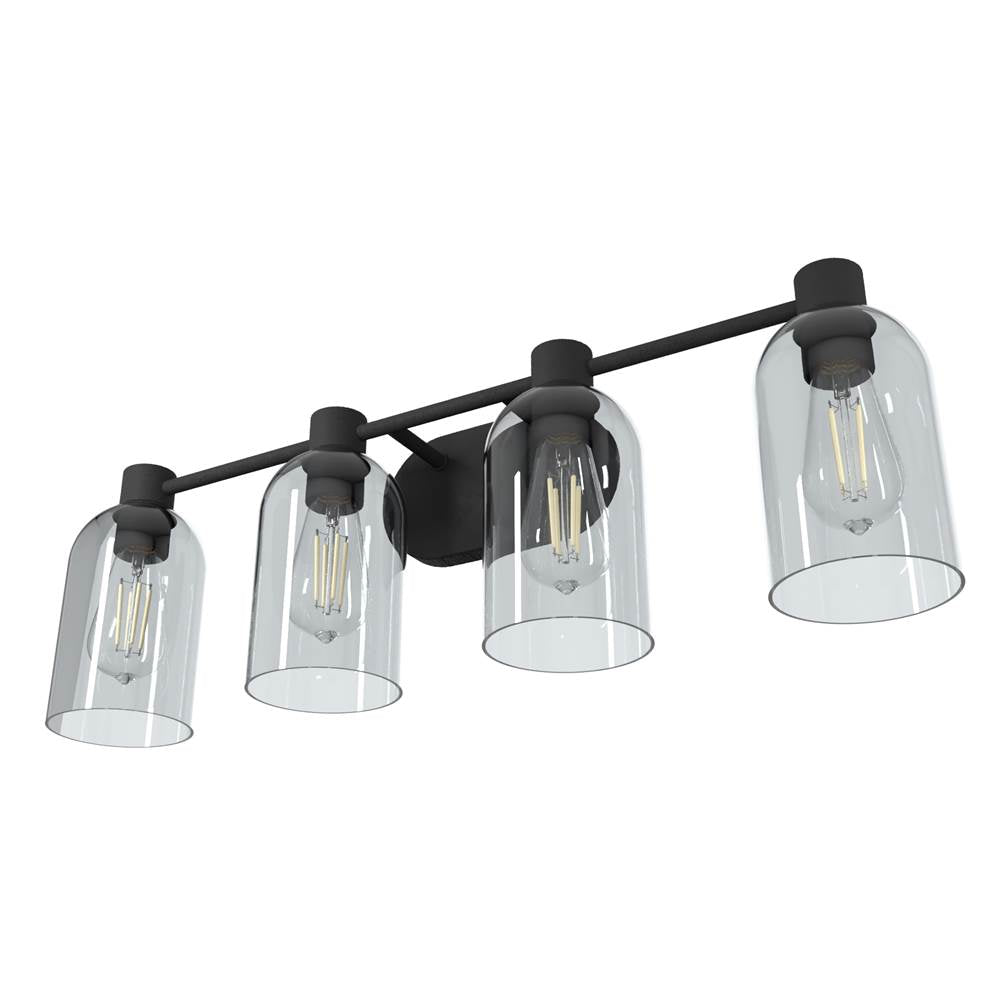 Hunter 19711 Natural Iron Hunter Lochemeade Natural Iron 4 Light Vanity Wall Light Fixture Image 3