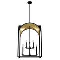 Hunter 19735 Natural Iron Hunter Dukestown Natural Iron And Gold Leaf 8 Light Pendant Ceiling Light Fixture Image 1