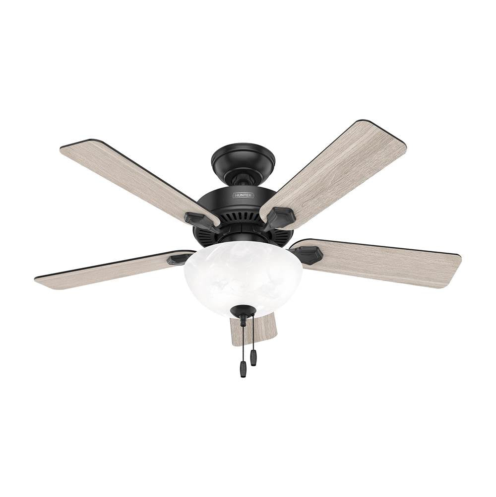Hunter 52790 Matte Black Hunter 44 Inch Swanson Matte Black Ceiling Fan With Led Light Kit And Pull Chain Image 7