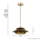 Hunter 48156 Alturas Gold Hiro 1 Light Large Pendant Gold Image 4