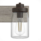 Hunter Devon Park Devon Park Onyx Bengal And Barnwood With Clear Glass 4 Light Vanity Wall Light Fixture