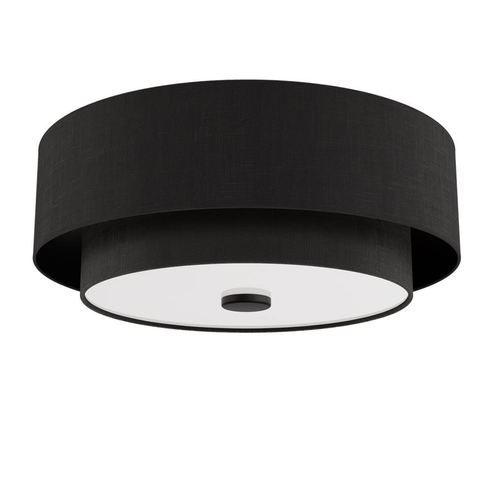 Hunter 48123 Matte Black Brookside 2 Light Medium Flush Black Image 1