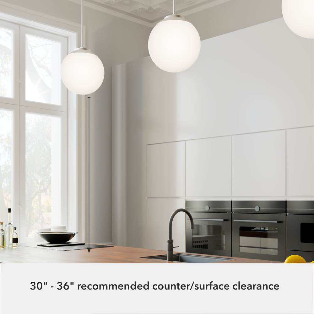 Hunter 19848 Brushed Nickel Hepburn Brushed Nickel With Cased White Glass 1 Light Pendant Ceiling Light Fixture Image 2