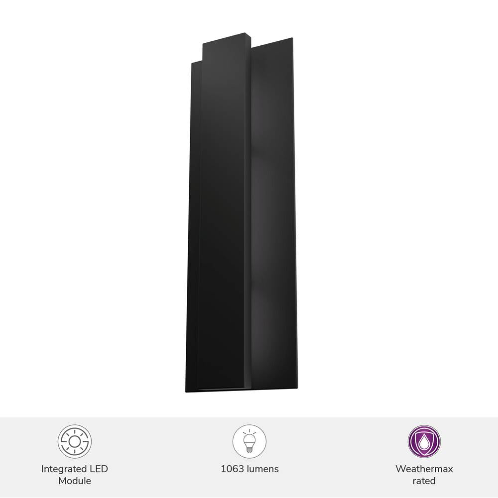Hunter 46063 Matte Black Canoga Outdoor 1 Light Large Wall Light Black Image 4