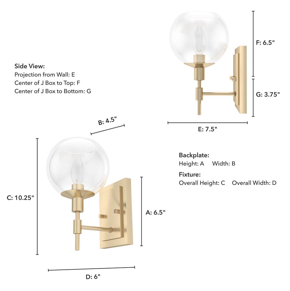 Hunter 19759 Alturas Gold Xidane 1 Light Wall Sconce Image 2