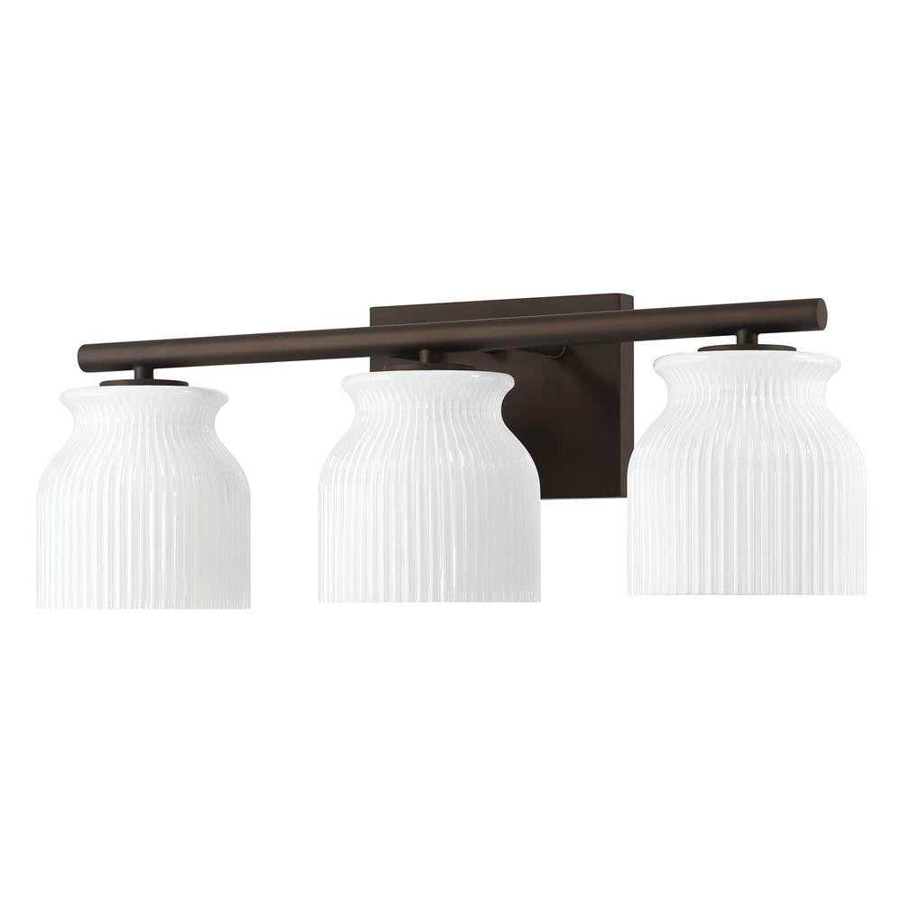 Hunter 13186 Matte Bronze Harlowe Jasmine Roth 3 Light Medium 22 Inch Bath Vanity Image 1