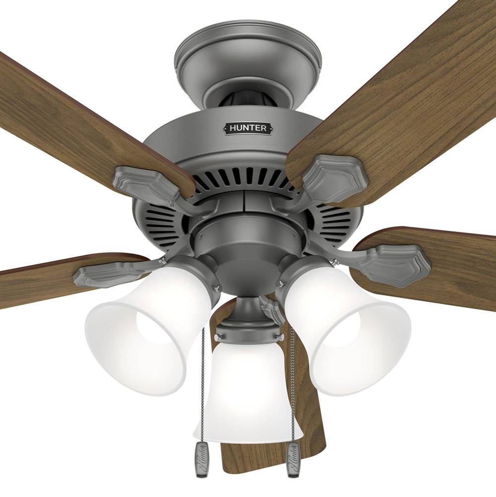 Hunter 52779 Matte Silver Hunter 44 Inch Swanson Matte Silver Ceiling Fan With Led Light Kit And Pull Chain Image 6
