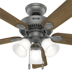 Hunter 52779 Matte Silver Hunter 44 Inch Swanson Matte Silver Ceiling Fan With Led Light Kit And Pull Chain Image 6