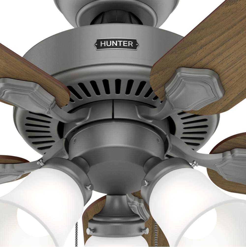 Hunter 52779 Matte Silver Hunter 44 Inch Swanson Matte Silver Ceiling Fan With Led Light Kit And Pull Chain Image 8