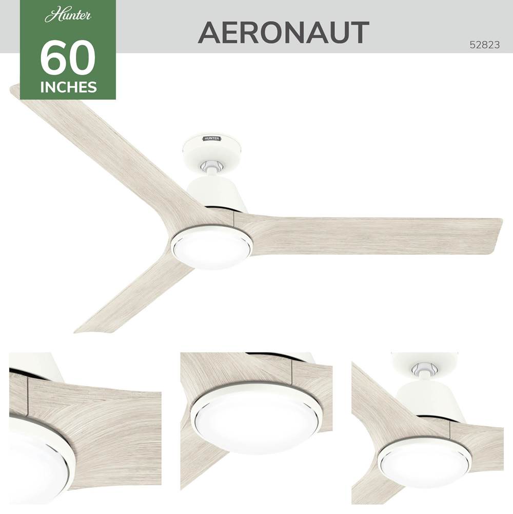 Hunter 52823 Matte White 60in Aeronaut - Matte White/li Image 6