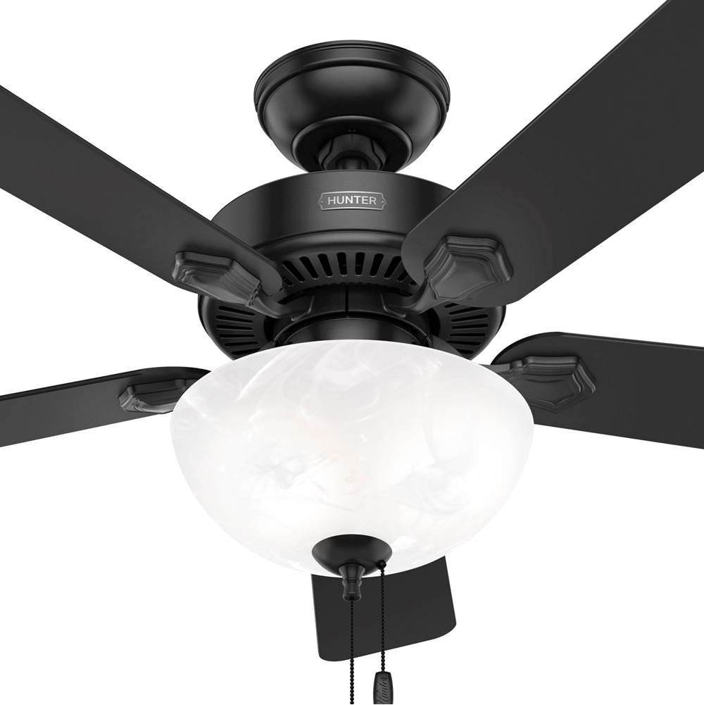 Hunter 52790 Matte Black Hunter 44 Inch Swanson Matte Black Ceiling Fan With Led Light Kit And Pull Chain Image 6