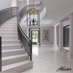Hunter Dukestown Hunter Dukestown Natural Iron And Gold Leaf 8 Light Pendant Ceiling Light Fixture