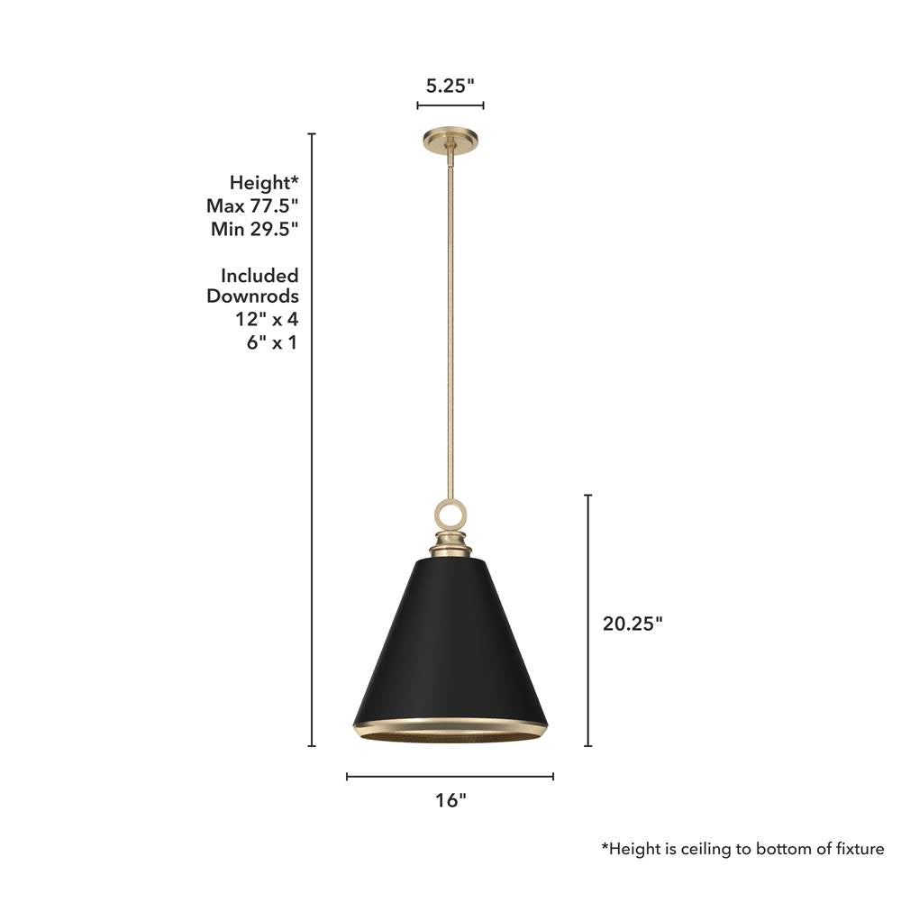 Hunter 19446  Klein 3 Light Metal Pendant 16 Inch Image 2