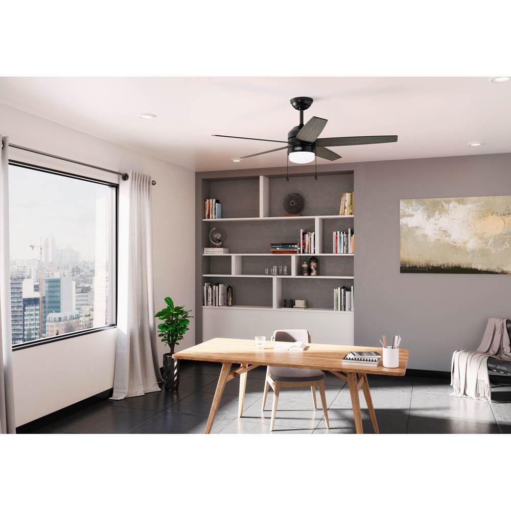 Hunter 52491 Matte Black 52 Inch Bardot Matte Black Ceiling Fan With Led Light Kit And Pull Chain Image 3