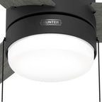 Hunter Brunner 52 Inch Brunner Matte Black Low Profile Ceiling Fan With Led Light Kit And Pull Chain