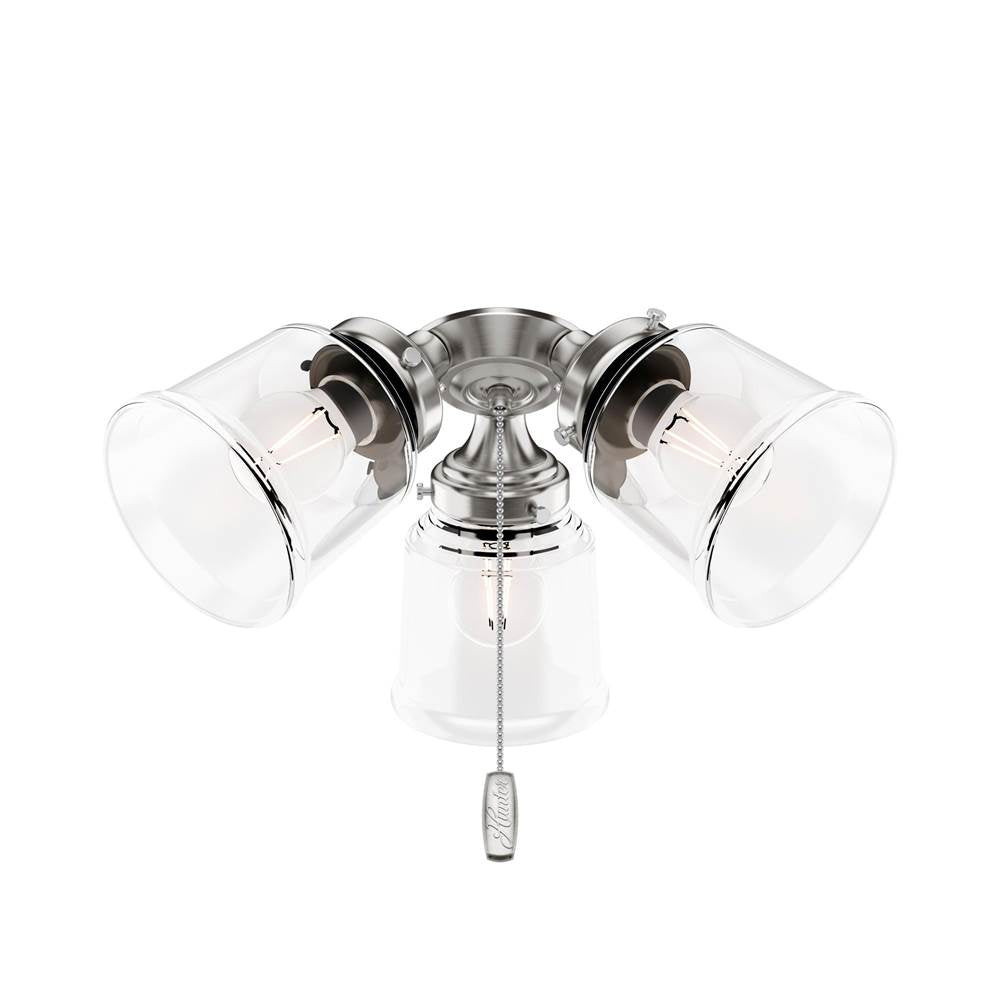 Hunter 99049 Brushed Nickel 3 Led Light Kit Brushed Nickel Image 1