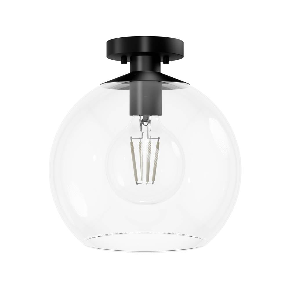 Hunter 19513 Matte Black Xidane Matte Black With Clear Glass 1 Light Pendant Ceiling Light Fixture Image 6
