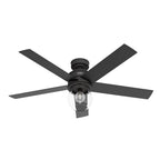 Hunter 52655 Matte Black Hunter 52 Inch Xidane Matte Black Ceiling Fan With Led Light Kit And Handheld Remote Image 1