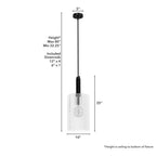 Hunter 45225 Matte Black Gatz Matte Black With Clear Fluted Glass 1 Light Pendant Ceiling Light Fixture Image 3