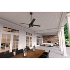 Hunter 50336 Matte Black 52'' Spring Mill -flat Matte Black Image 2