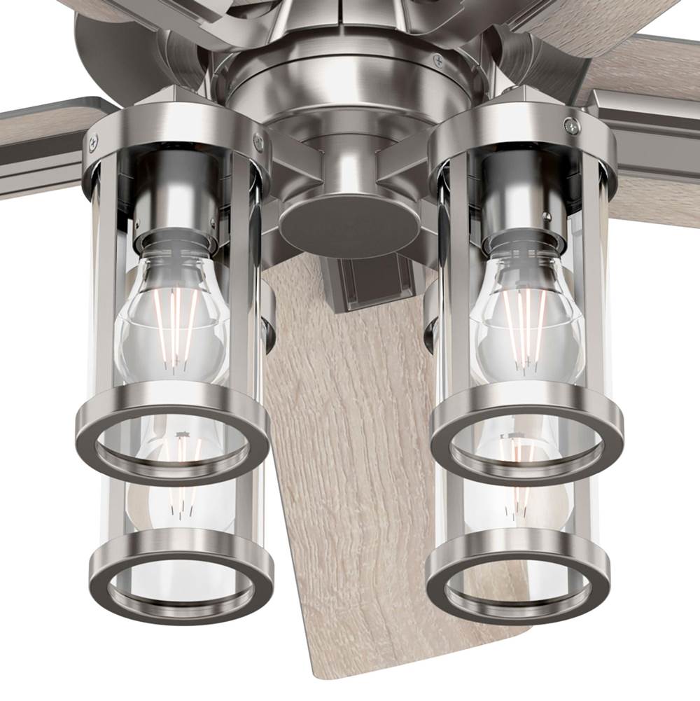 Hunter Astwood Ii 52 Inch Astwood Ii  Brushed Nickel Ceiling Fan With Led Light Kit And Handheld Remote
