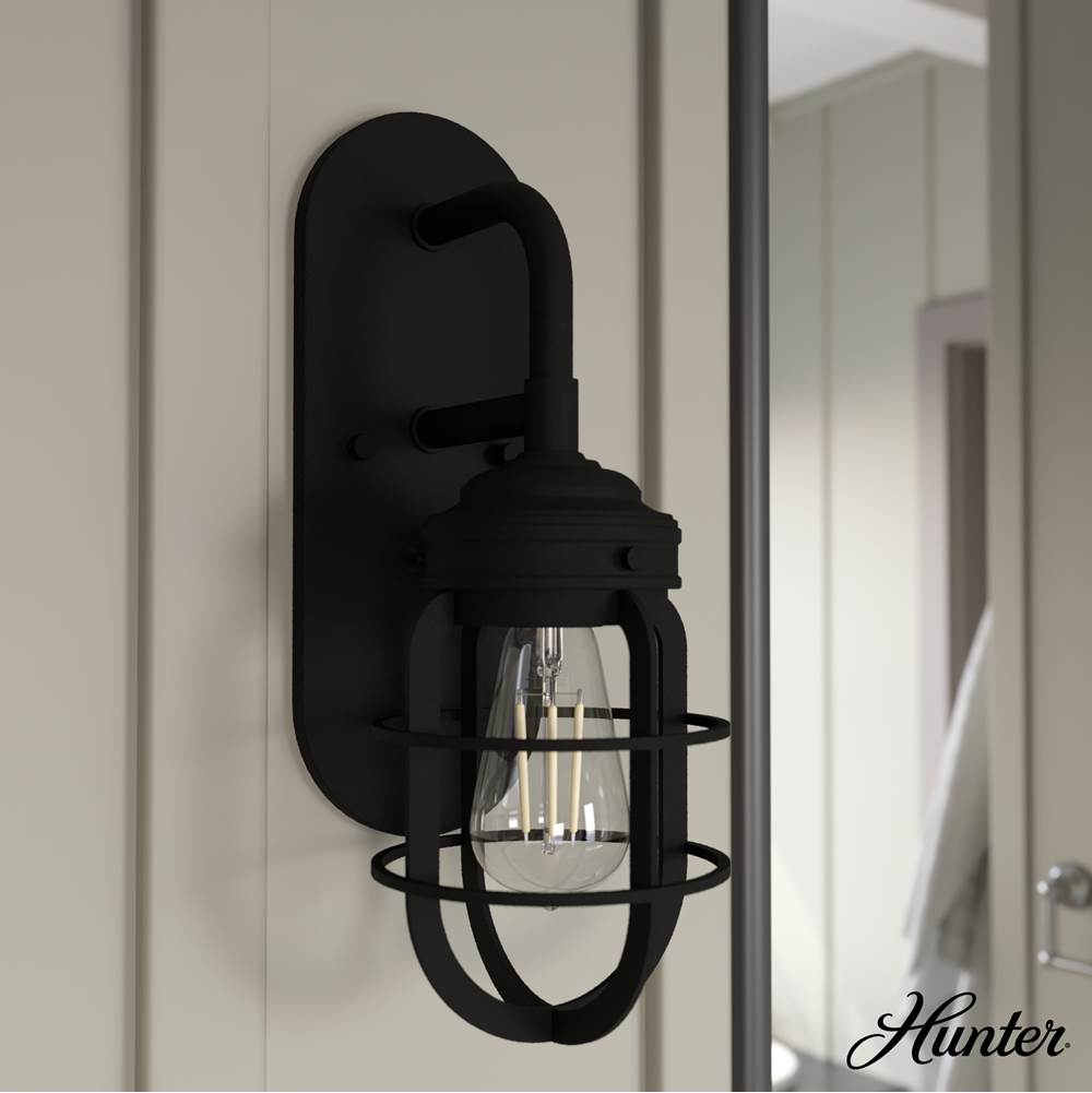 Hunter 19668 Natural Iron Hunter Starklake Natural Iron 1 Light Sconce Wall Light Fixture Image 5
