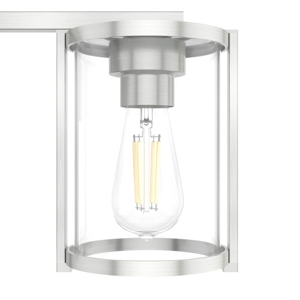 Hunter Astwood Brushed Nickel With Clear Glass 4 Light Vanity Wall Light Fixture