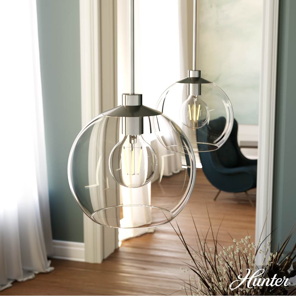 Hunter 19754 Brushed Nickel Xidane Medium Pendant 12 Inch Image 3