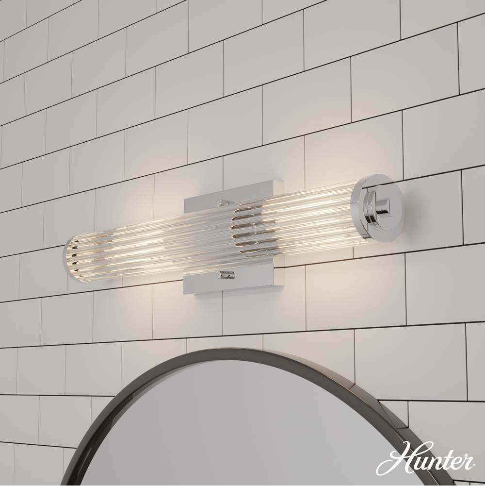 Hunter Holly Grove Holly Grove 2 Light Vanity 24 Inch Chrome