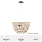 Hunter 48190 Matte Bronze Autumndale 4 Light Large Pendant Image 3