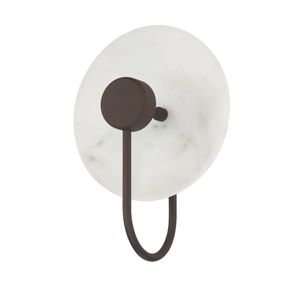 Hunter 13266 Matte Black,Cast Alabaster Amara Crest Jasmine Roth 1 Light Led 8 Inch Sconce Image 1