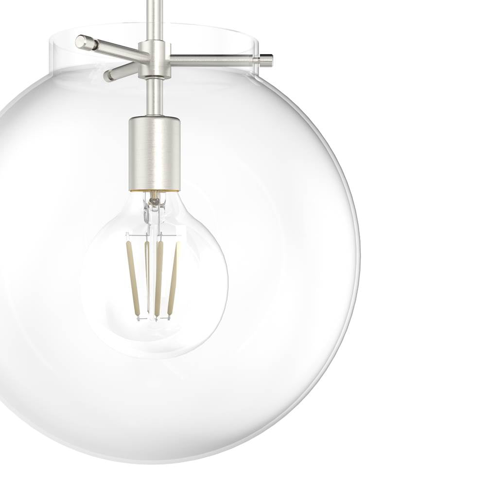 Hunter 19661 Brushed Nickel Hunter Sacha Brushed Nickel 1 Light Pendant Ceiling Light Fixture Image 2