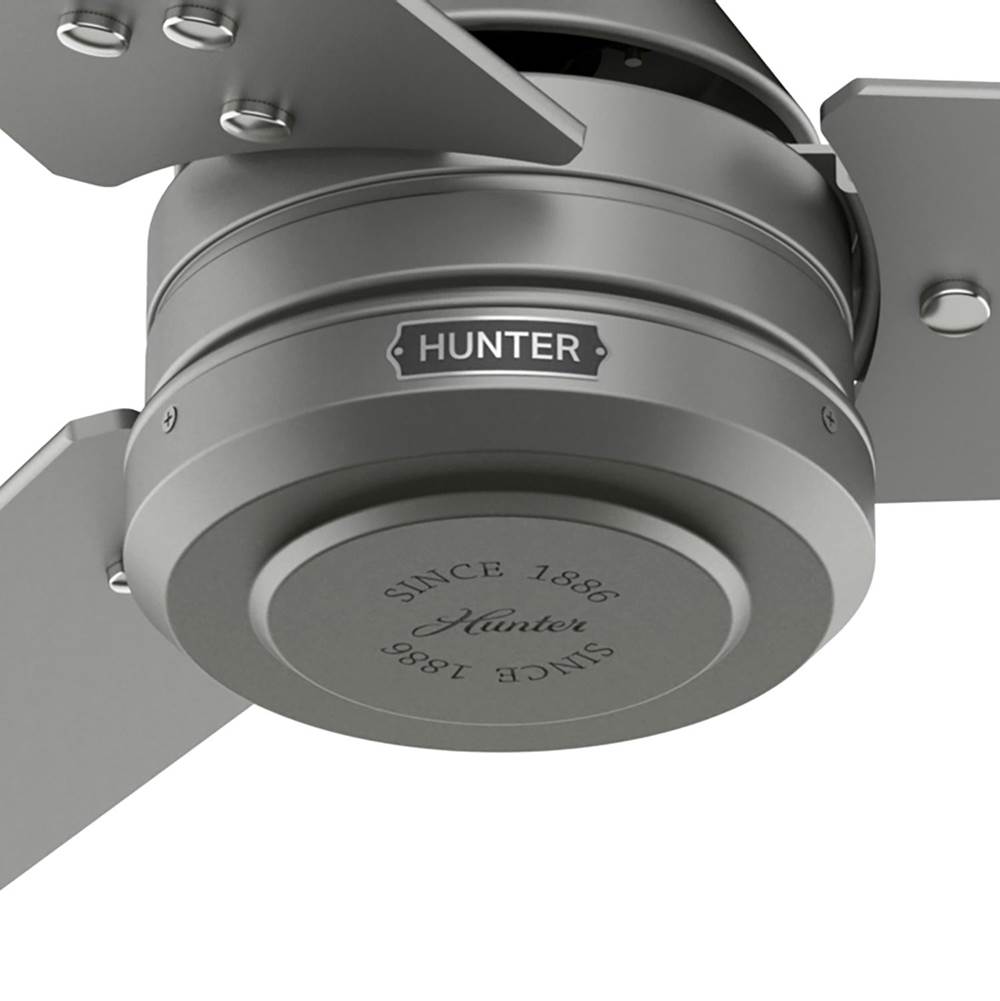 Hunter 52981 Matte Silver 60 Inch Cassius Energy Star Matte Silver Damp Rated Ceiling Fan And Wall Control Image 8