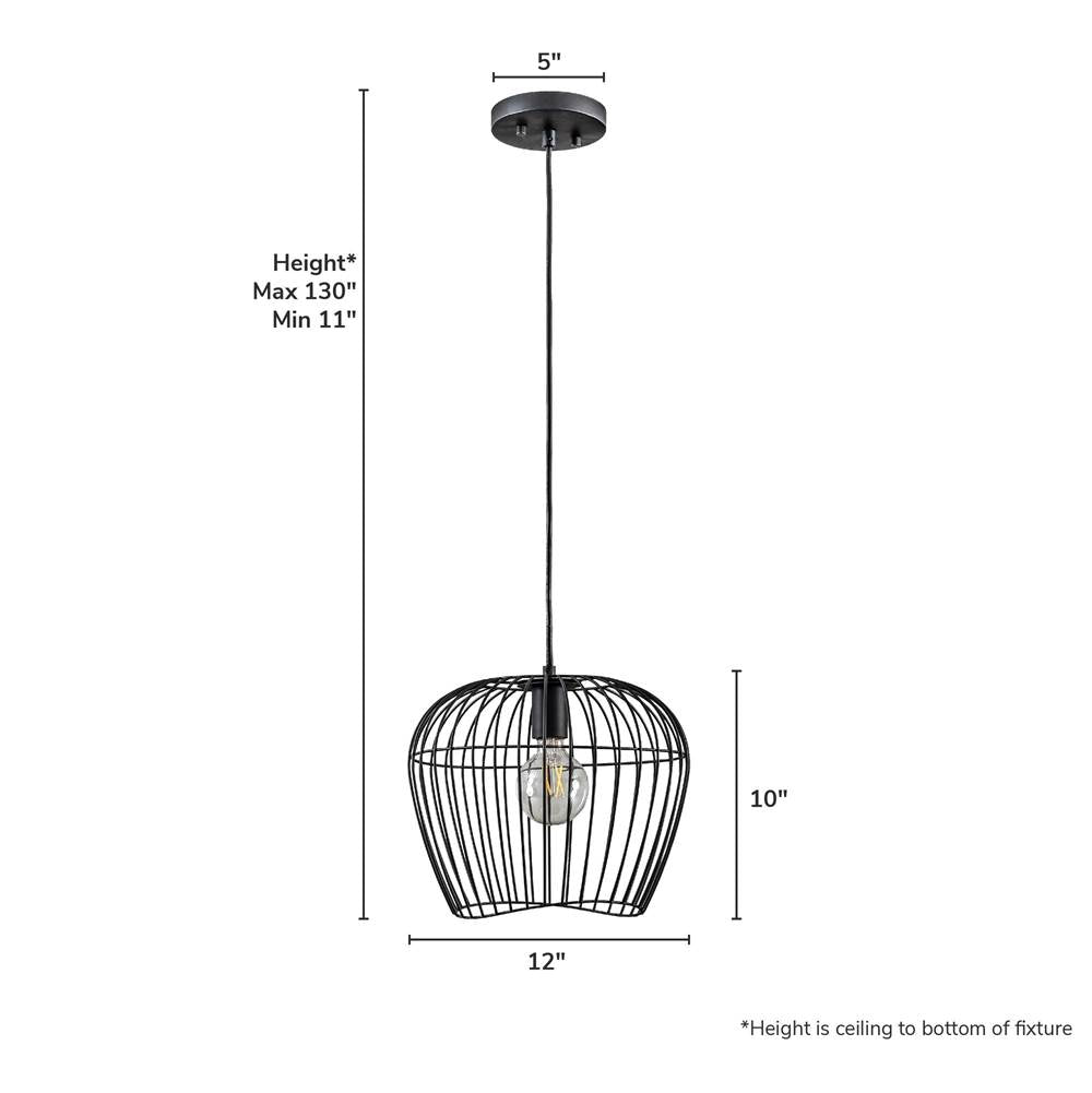 Hunter 48240 Matte Black Hunter Redding Matte Black 1 Light Medium Pendant Ceiling Light Fixture Image 5