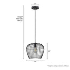 Hunter 48240 Matte Black Hunter Redding Matte Black 1 Light Medium Pendant Ceiling Light Fixture Image 5