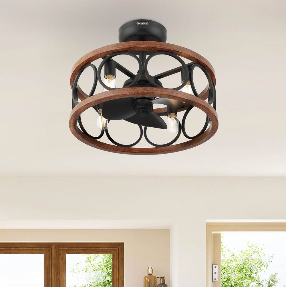 Hunter 50105 Matte Black 22 In Haven Fandelier - Matte Black Image 7