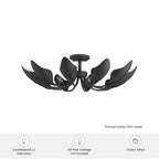 Hunter 48220 Matte Black Hunter Juneway Matte Black 10 Light Large Flush Mount Ceiling Light Fixture Image 5