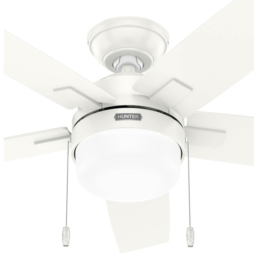 Hunter 52488 Fresh White 44 Inch Anisten Fresh White Ceiling Fan With Led Light Kit And Pull Chain Image 2