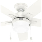 Hunter 52488 Fresh White 44 Inch Anisten Fresh White Ceiling Fan With Led Light Kit And Pull Chain Image 2